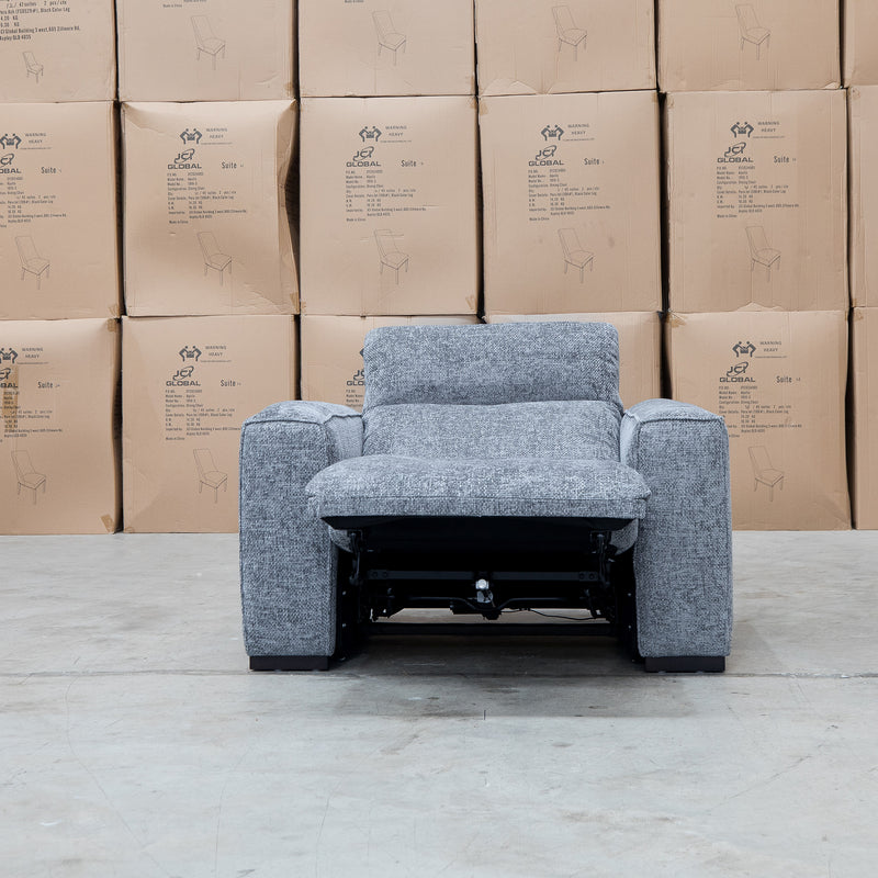 The Marina Bay Feather & Foam Dual Motor Electric Recliner - Signature Grey available to purchase from Warehouse Furniture Clearance at our next sale event.