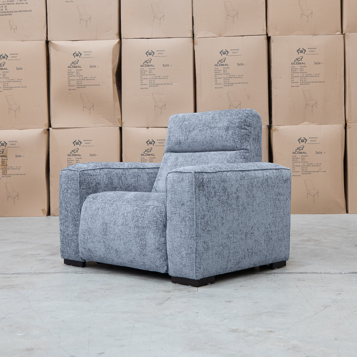 The Marina Bay Feather & Foam Dual Motor Electric Recliner - Signature Grey - PRE ORDER Available After 12th November available to purchase from Warehouse Furniture Clearance at our next sale event.
