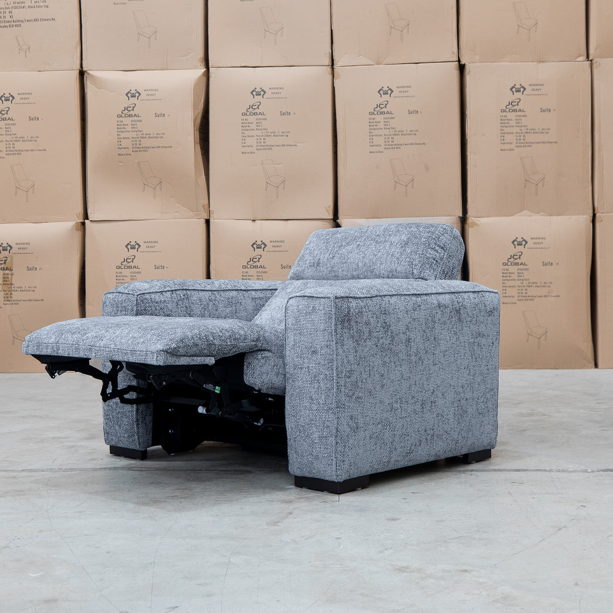 The Marina Bay Feather & Foam Dual Motor Electric Recliner - Signature Grey - PRE ORDER Available After 12th November available to purchase from Warehouse Furniture Clearance at our next sale event.