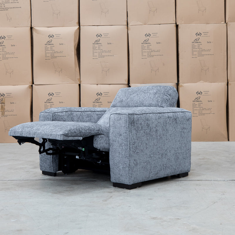 The Marina Bay Feather & Foam Dual Motor Electric Recliner - Signature Grey available to purchase from Warehouse Furniture Clearance at our next sale event.