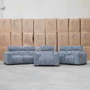 The Marina Bay Feather & Foam Dual Motor Electric Two Seater Theatre Lounge - Signature Grey available to purchase from Warehouse Furniture Clearance at our next sale event.