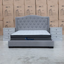 The Marion Queen Fabric Bed – Carbon available to purchase from Warehouse Furniture Clearance at our next sale event.