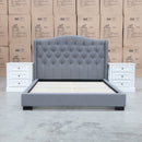 The Marion Queen Fabric Bed - Wheat available to purchase from Warehouse Furniture Clearance at our next sale event.