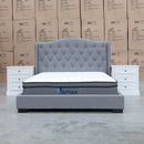 The Marion Queen Fabric Bed - Wheat available to purchase from Warehouse Furniture Clearance at our next sale event.