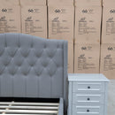 The Marion Queen Fabric Bed – Carbon available to purchase from Warehouse Furniture Clearance at our next sale event.