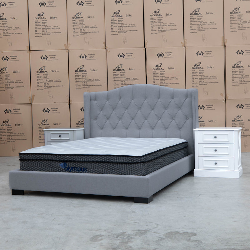 The Marion King Fabric Bed – Carbon available to purchase from Warehouse Furniture Clearance at our next sale event.