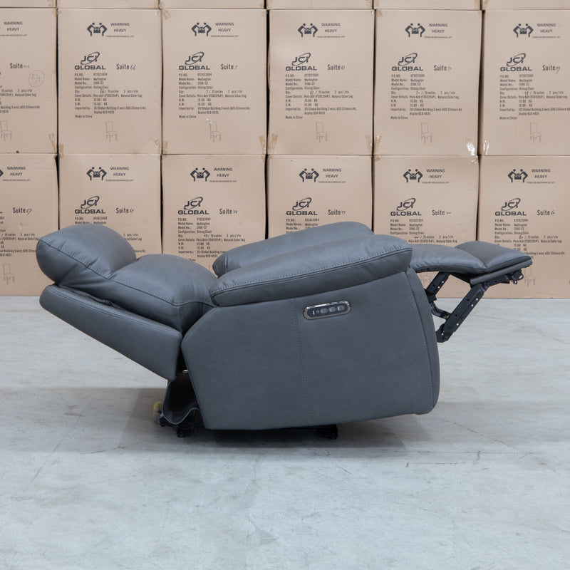 The Marsellie Triple Motor Electric Recliner - Charcoal available to purchase from Warehouse Furniture Clearance at our next sale event.