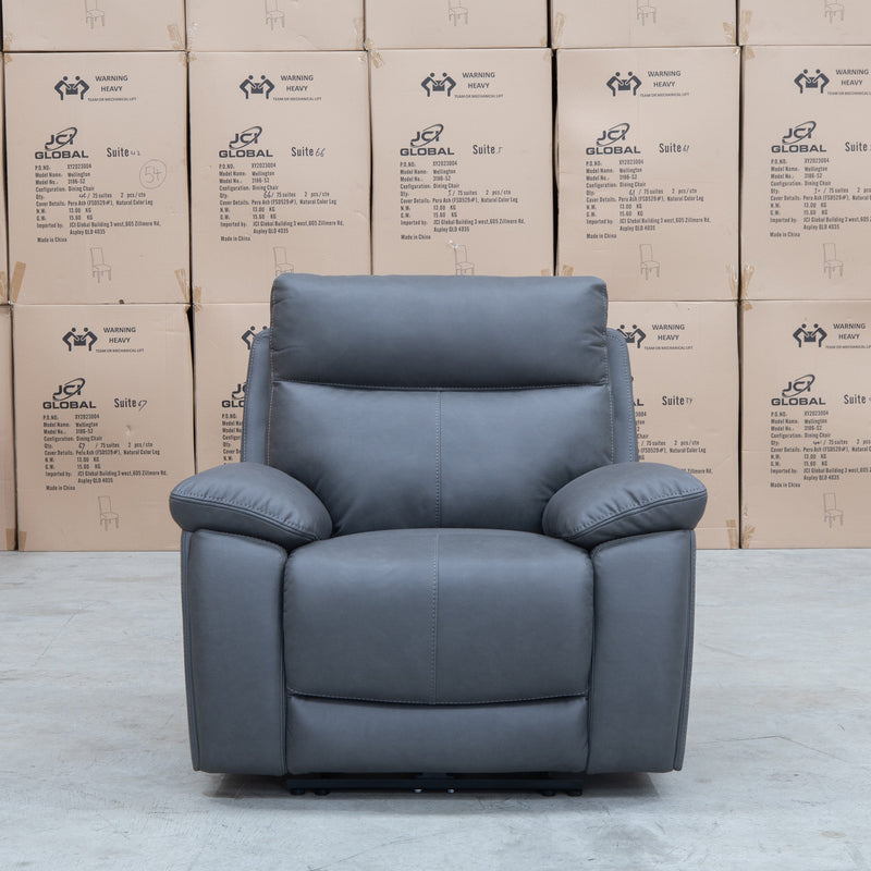 The Marsellie Triple Motor Electric Recliner - Charcoal available to purchase from Warehouse Furniture Clearance at our next sale event.