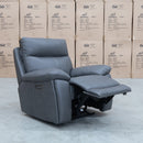 The Marsellie Triple Motor Electric Recliner - Charcoal available to purchase from Warehouse Furniture Clearance at our next sale event.