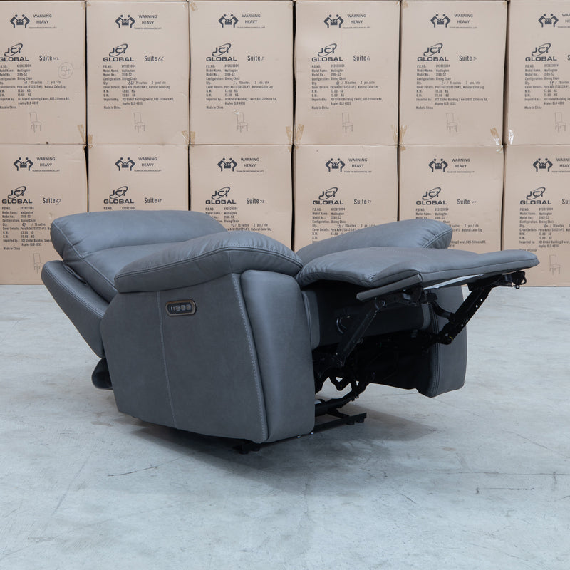 The Marsellie Triple Motor Electric Recliner - Charcoal available to purchase from Warehouse Furniture Clearance at our next sale event.