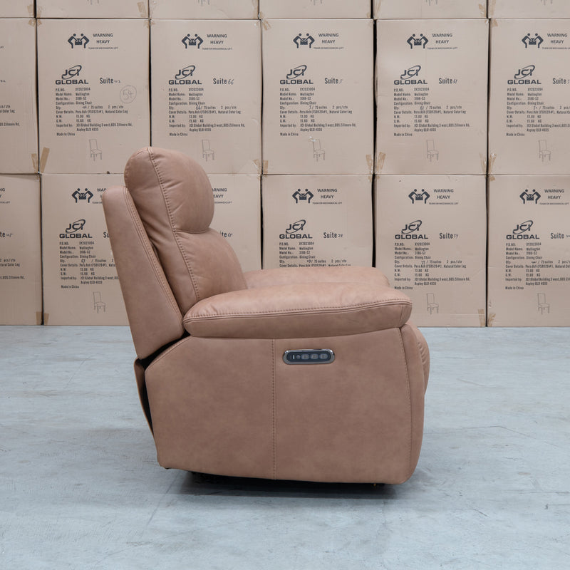 The Marsellie Triple Motor Electric Recliner - Tan available to purchase from Warehouse Furniture Clearance at our next sale event.