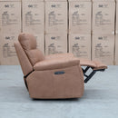 The Marsellie Triple Motor Electric Recliner - Tan available to purchase from Warehouse Furniture Clearance at our next sale event.