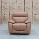 The Marsellie Triple Motor Electric Recliner - Tan available to purchase from Warehouse Furniture Clearance at our next sale event.