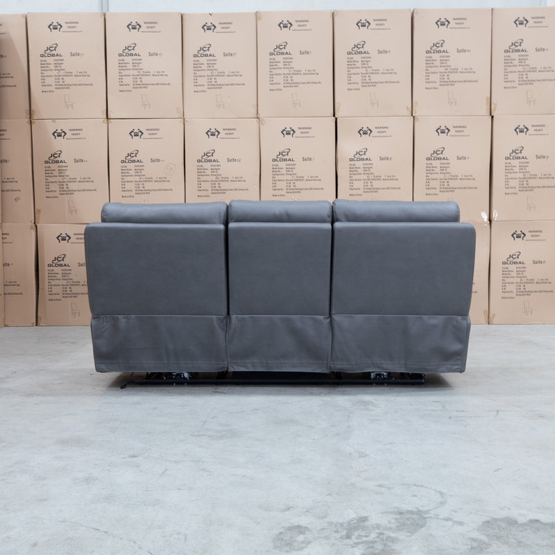 The Marsellie Three Seater Triple Motor Electric Recliner Lounge - Charcoal available to purchase from Warehouse Furniture Clearance at our next sale event.