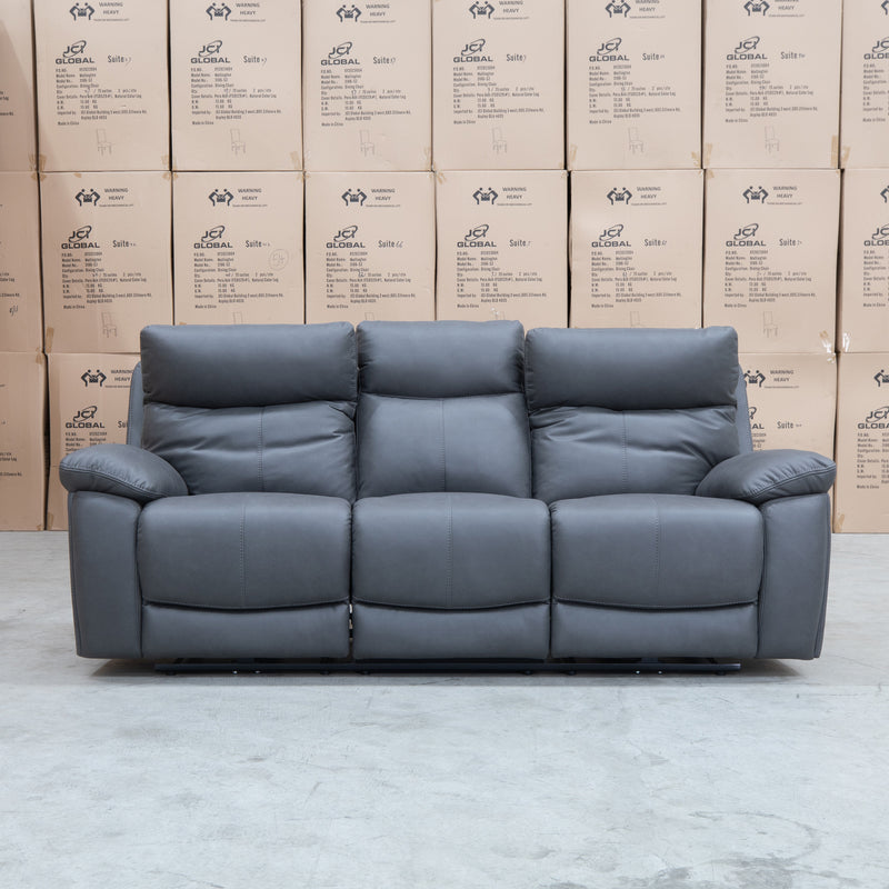 The Marsellie Three Seater Triple Motor Electric Recliner Lounge - Charcoal available to purchase from Warehouse Furniture Clearance at our next sale event.
