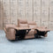 The Marsellie Three Seater Triple Motor Electric Recliner Lounge - Tan available to purchase from Warehouse Furniture Clearance at our next sale event.