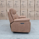 The Marsellie Three Seater Triple Motor Electric Recliner Lounge - Tan available to purchase from Warehouse Furniture Clearance at our next sale event.