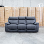 The Marsellie Three Seater Triple Motor Electric Recliner Lounge - Coal available to purchase from Warehouse Furniture Clearance at our next sale event.