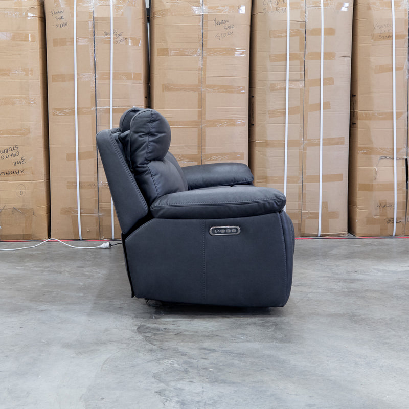 The Marsellie Three Seater Triple Motor Electric Recliner Lounge - Coal