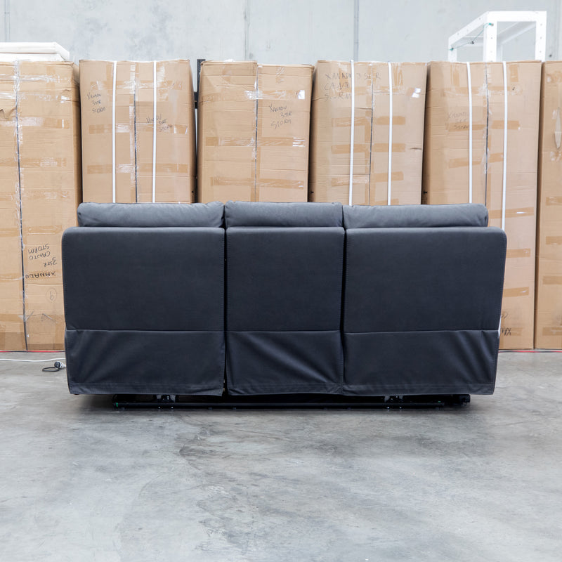 The Marsellie Three Seater Triple Motor Electric Recliner Lounge - Coal