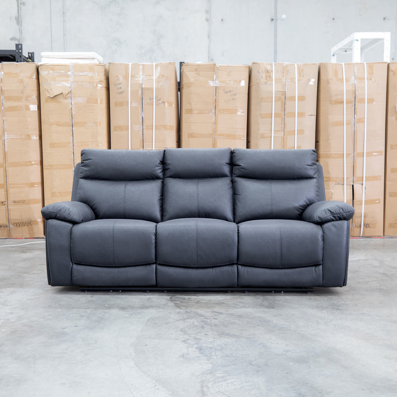 The Marsellie Three Seater Triple Motor Electric Recliner Lounge - Coal