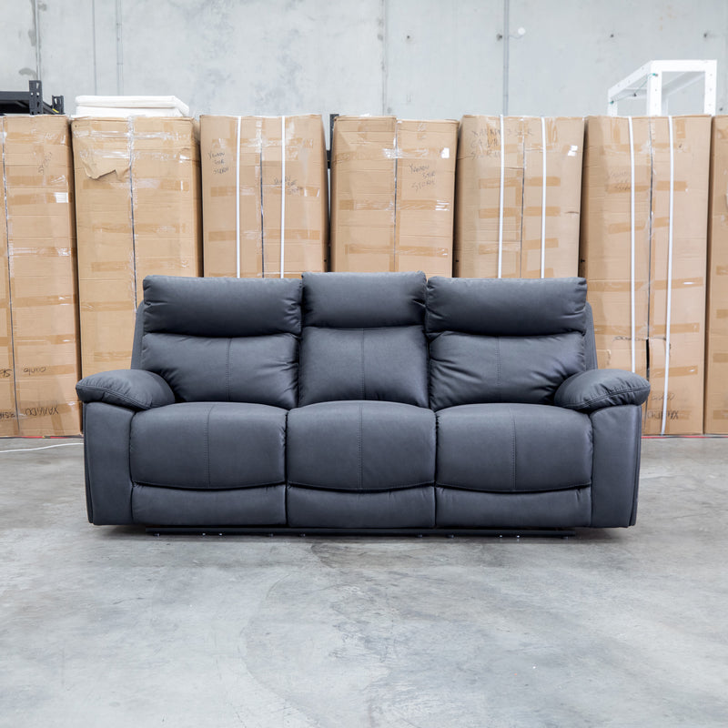 The Marsellie Three Seater Triple Motor Electric Recliner Lounge - Coal
