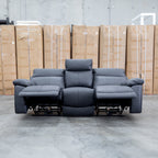 The Marsellie Three Seater Triple Motor Electric Recliner Lounge - Coal available to purchase from Warehouse Furniture Clearance at our next sale event.