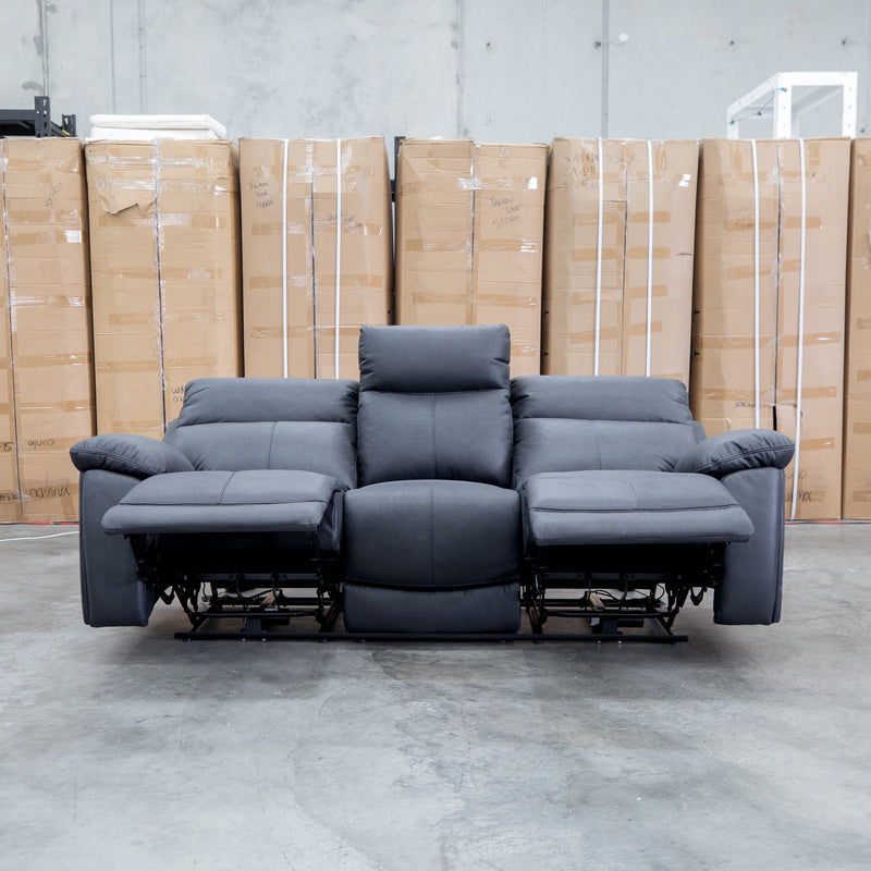 The Marsellie Three Seater Triple Motor Electric Recliner Lounge - Coal