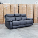 The Marsellie Three Seater Triple Motor Electric Recliner Lounge - Coal available to purchase from Warehouse Furniture Clearance at our next sale event.