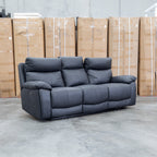 The Marsellie Three Seater Triple Motor Electric Recliner Lounge - Coal available to purchase from Warehouse Furniture Clearance at our next sale event.