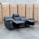 The Marsellie Three Seater Triple Motor Electric Recliner Lounge - Coal available to purchase from Warehouse Furniture Clearance at our next sale event.