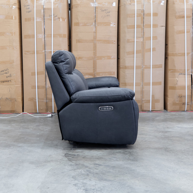 The Marsellie Three Seater Triple Motor Electric Recliner Lounge - Coal