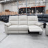 Bayview Three Seat Electric Leather Recliner Lounge - Grey