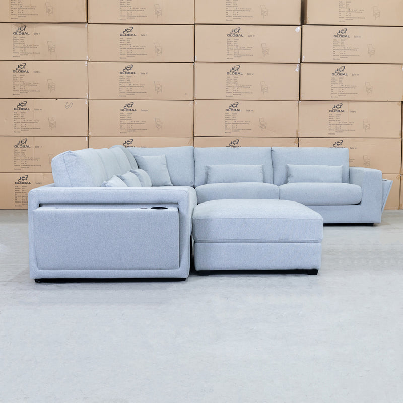 The Midtown Deep Seat Corner Lounge with Ottoman - Silver available to purchase from Warehouse Furniture Clearance at our next sale event.