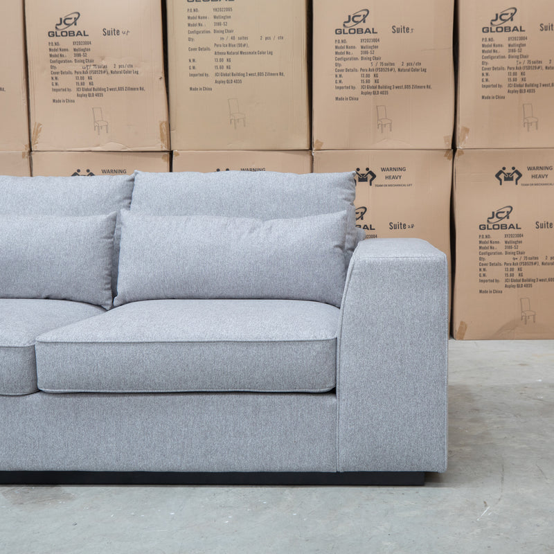 The Mayfield Deep Seat Modular Corner Lounge - Silver available to purchase from Warehouse Furniture Clearance at our next sale event.