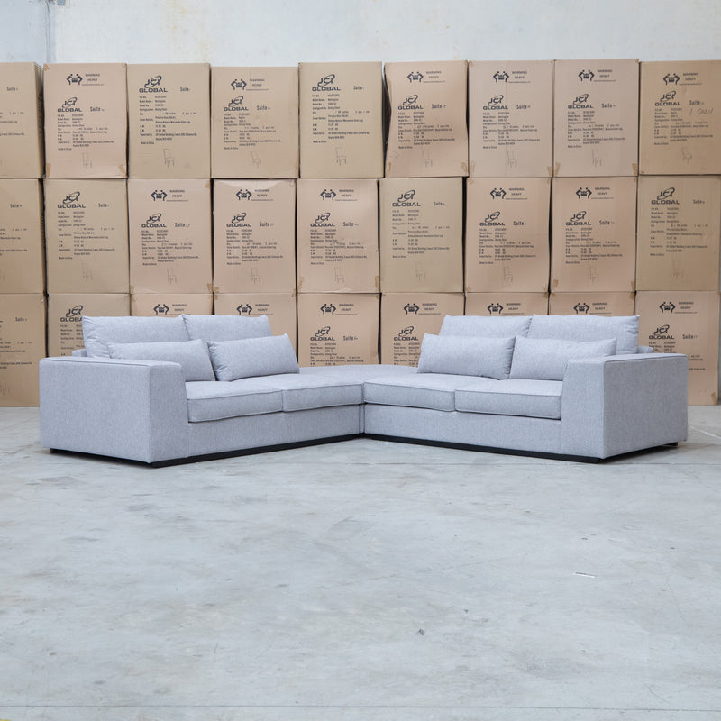 The Mayfield Deep Seat Modular Corner Lounge - Silver available to purchase from Warehouse Furniture Clearance at our next sale event.