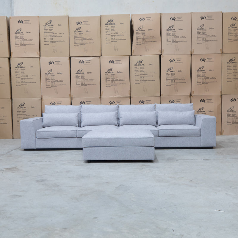 The Mayfield Deep Seat Modular Corner Lounge - Silver available to purchase from Warehouse Furniture Clearance at our next sale event.