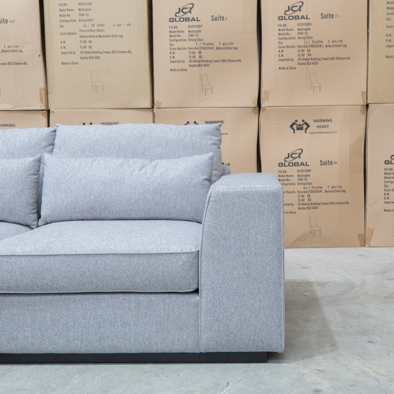 The Mayfield Deep Seat Modular Corner Lounge - Silver available to purchase from Warehouse Furniture Clearance at our next sale event.