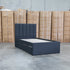 The Medford King Single Fabric Trundle Bed - Charcoal (Reversible Trundle)