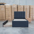 The Medford King Single Fabric Trundle Bed - Charcoal (Reversible Trundle)
