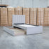 The Medford King Single Fabric Trundle Bed - Oat White (Reversible Trundle)