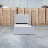 The Medford King Single Fabric Trundle Bed - Oat White (Reversible Trundle)