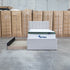 The Medford King Single Fabric Trundle Bed - Oat White (Reversible Trundle)