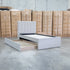The Medford King Single Fabric Trundle Bed - Oat White (Reversible Trundle)