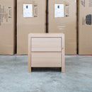 Melba Curved Messmate Two Drawer Bedside - Warehouse Furniture Clearance