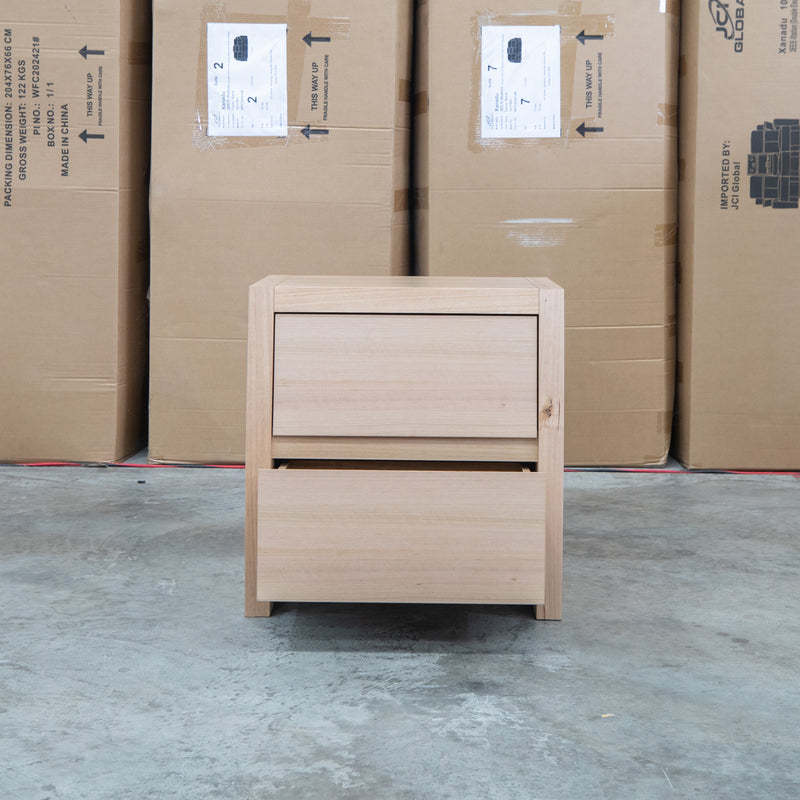 The Melba Curved Messmate Two Drawer Bedside