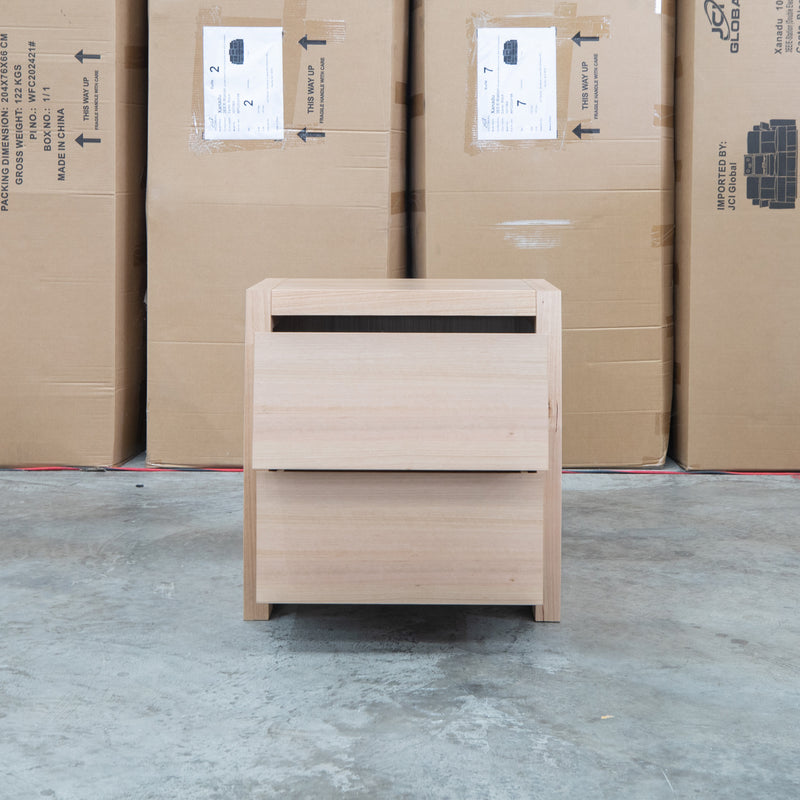 The Melba Curved Messmate Two Drawer Bedside