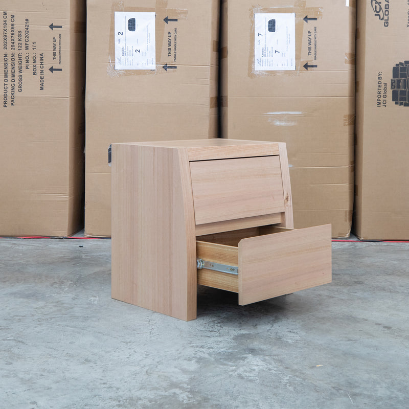 The Melba Curved Messmate Two Drawer Bedside