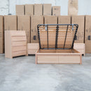 Melba Messmate Queen Gaslift Bed with Reading Lights - Warehouse Furniture Clearance