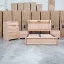 Melba Messmate Queen Gaslift Bed with Reading Lights - Warehouse Furniture Clearance